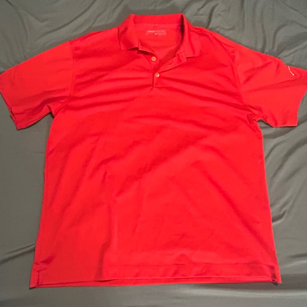 Nike Golf Dri-Fit Men's Large Red Polo Short Sleeve Shirt